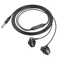 Drátová sluchátka HOCO Jack 3,5 mm s mikrofonem M125 černá (1)