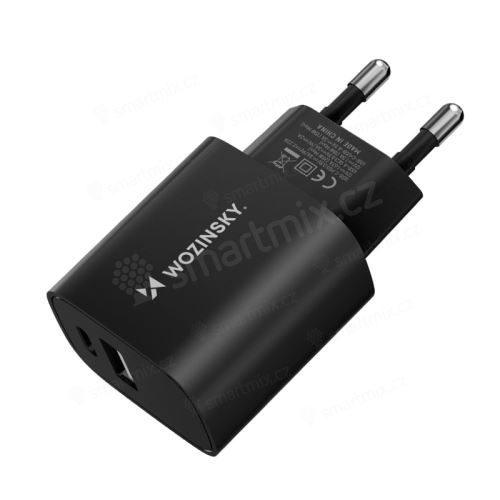 20W EU napájecí adaptér / nabíječka WOZINSKY - USB-A / USB-C pro Apple iPhone / iPad