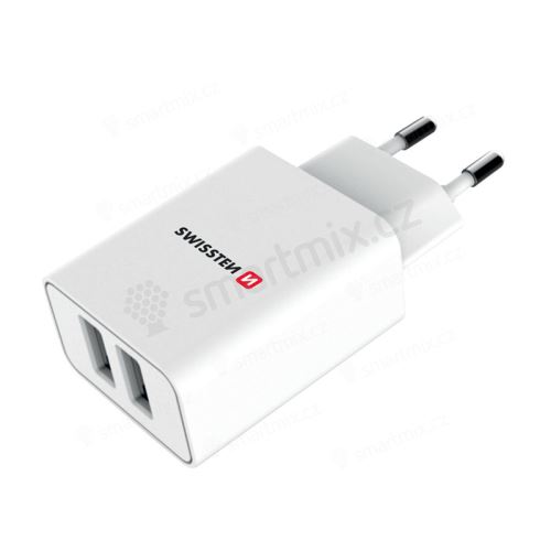 12W EU adaptér / nabíječka SWISSTEN Smart IC - mini provedení - USB-C + USB-A