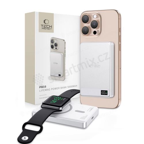 Externí baterie / Powerbank TECH-PROTECT pro Apple iPhone / Watch - MagSafe - 5000 mAh
