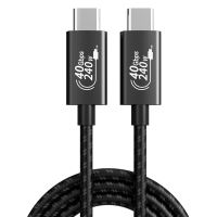 Kabel USB-C / USB-C - podpora Thunderbolt - 40Gbps - 240W PD - 2m - tkanička - černý