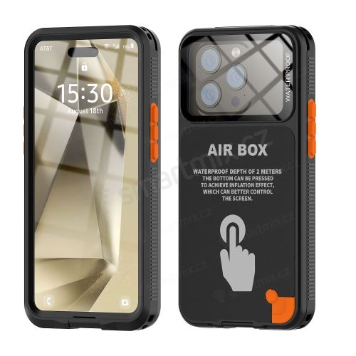 Kryt SHELLBOX AIRBOX pro Apple iPhone do velikosti 6,1" - voděodolný - univerzální - černý