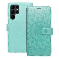 MEZZO Pouzdro typu kniha pro SAMSUNG S22 Ultra mandala zelené MEZZO Pouzdro typu kniha pro SAMSUNG S22 Ultra mandala zelené
