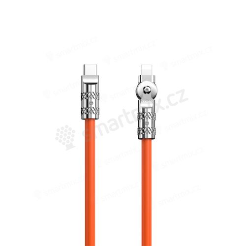 Synchronizační a nabíjecí kabel DUDAO USB-C / Lightning - 180° otočný - 1m - oranžový