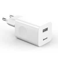 Nabíječka / EU napájecí adaptér BASEUS - 1x USB - 24W QuickCharge - bílý Nabíječka / EU napájecí adaptér BASEUS - 1x USB - 24W QuickCharge - bílý
