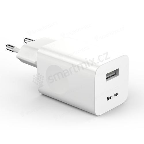Nabíječka / EU napájecí adaptér BASEUS - 1x USB - 24W QuickCharge - bílý