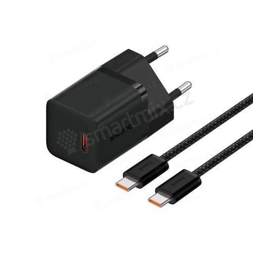 Nabíjecí sada BASEUS GaN5 30W - USB-C + kabel USB-C / USB-C 100W 1m