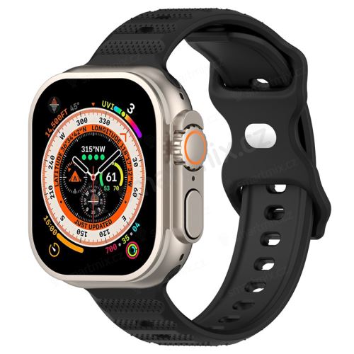 Řemínek pro Apple Watch Ultra 49mm / 45mm / 44mm / 42mm - vroubkovaný / tečky - silikonový