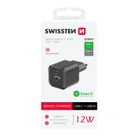 12W EU adaptér / nabíječka SWISSTEN Smart IC - mini provedení - USB-C + USB-A (2)