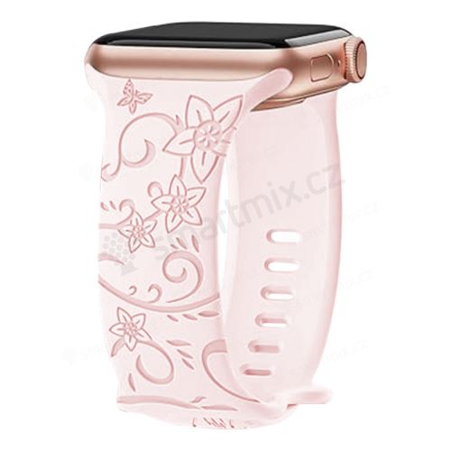 Řemínek pro Apple Watch Ultra 49mm / 45mm / 44mm / 42mm - silikonový - květiny