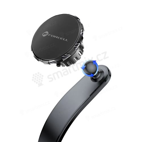 Držák do auta FORCELL pro Apple iPhone - magnetický - přísavka / ventilační mřížka - ohebné rameno - černý