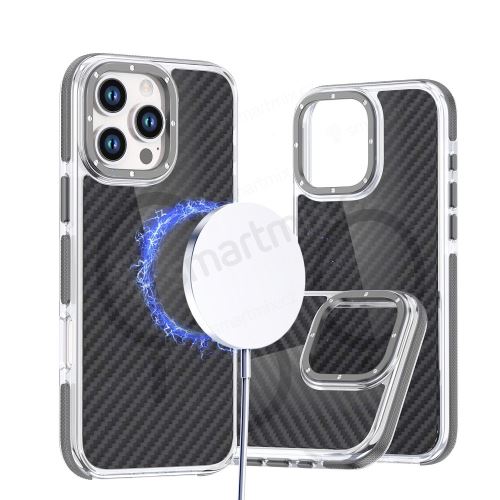 Pouzdro FIBER kompatibilní s MagSafe pro IPHONE 17 PRO šedé