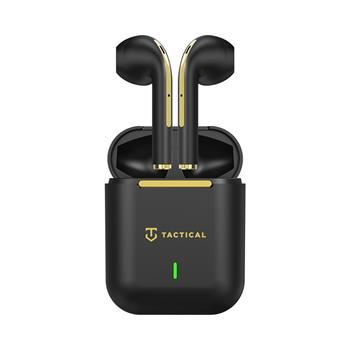 Sluchátka Bluetooth bezdrátová TACTICAL - TWS - pecky - černá / zlatá