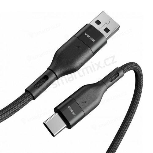 VEGER kabel USB A na typ C PD 5A 100W AC03 1,2 m černý