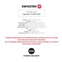 Externí baterie / power bank SWISSTEN Power Line II - USB + USB-C - černá (11)