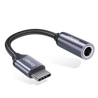 Přepojka / adaptér USB-C ESSAGER na 3,5mm jack - 10 cm - černá / šedá Přepojka / adaptér USB-C ESSAGER na 3,5mm jack - 10 cm - černá / šedá
