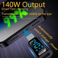Přepojka / redukce USB-C samec / USB-C samice - LCD napětí / proud - černá (3)