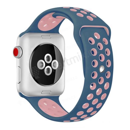 Řemínek pro Apple Watch 44mm Series 4 / 42mm 1 2 3 - silikonový - černý / zelený