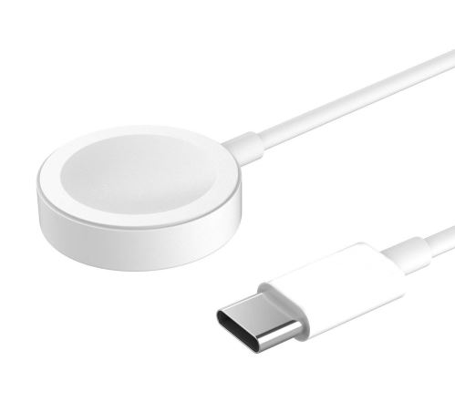 Magnetický nabíjecí kabel TACTICAL USB-C pro Apple Watch - 1m - bílý