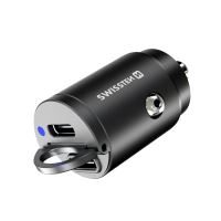Autonabíječka / adaptér SWISSTEN - 2x USB-C - 45W - kovová - mini provedení - černá Autonabíječka / adaptér SWISSTEN - 2x USB-C - 45W - kovová - mini provedení - černá