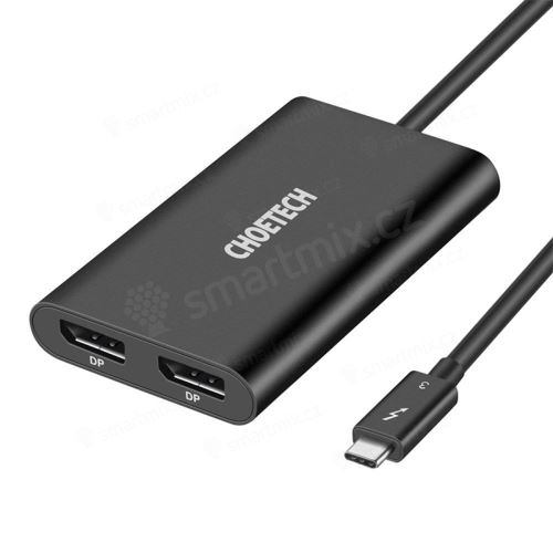 Přepojka / adaptér CHOETECH - USB-C (Thunderbolt 3) na 2x Displayport (4K@60Hz)