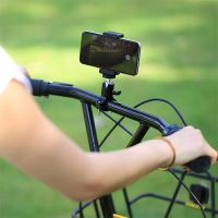 Držák na stativ / selfie tyč pro Apple iPhone / iPad - dvojitý - univerzální - 2x závit 1/4" - černý (7)