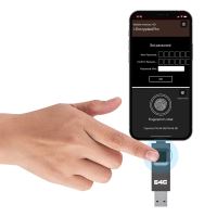 Flash disk pro Apple iPhone / iPad - Lightning / USB-A - kovový - otisk prstu - šedý (1)