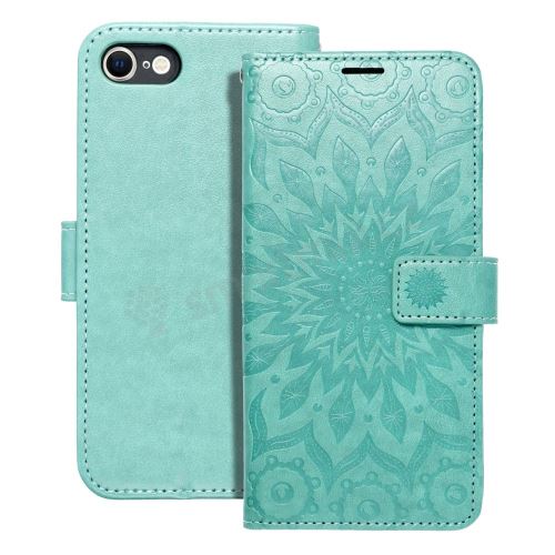 Pouzdro MEZZO Book pro Apple iPhone 7 / 8 / SE 2020 / SE 2022 - mandala - zelené