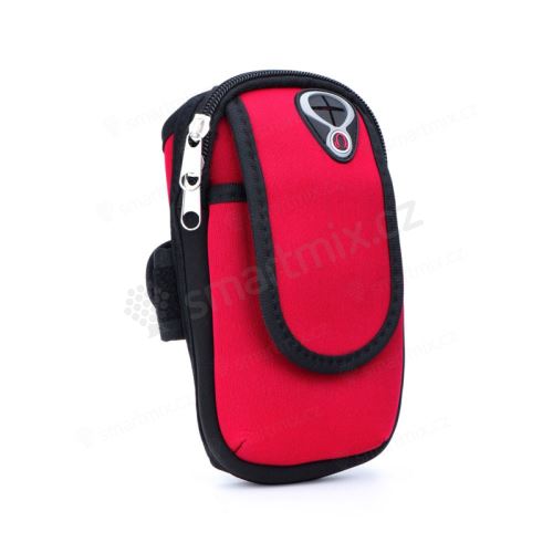 Sportovní pouzdro pro Apple iPhone / Airpods - látkové - zapínání na zip - černé