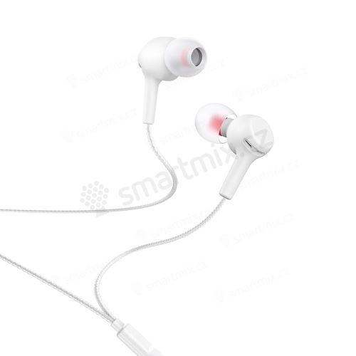 Drátová sluchátka HOCO Jack 3,5 mm s mikrofonem M78 bílá