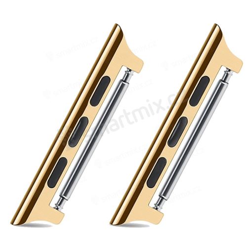 Sada kovových úchytů / spon pro uchycení 24mm řemínku Apple Watch 45mm / 44mm / 42mm - černé