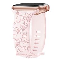 Řemínek pro Apple Watch 42mm / 41mm / 40mm / 38mm - silikonový - květiny - růžový Řemínek pro Apple Watch 42mm / 41mm / 40mm / 38mm - silikonový - květiny - růžový