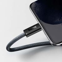 Synchronizační a nabíjecí kabel BASEUS - USB-C / USB-C - 100W - tkanička - šedý (5)