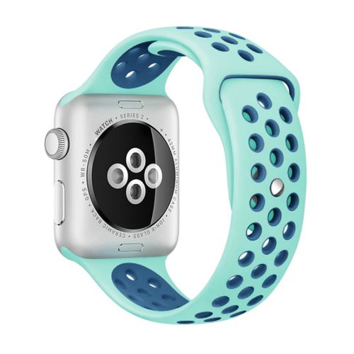 Řemínek pro Apple Watch 44mm Series 4 / 42mm 1 2 3 - silikonový - černý / zelený