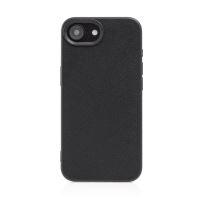 Kryt SKIN pro Apple iPhone 16e - gumový - textura kůže - černý