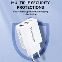 30W EU adaptér / nabíječka WOZINSKY - USB-C + 2x USB-A - bílá (10)