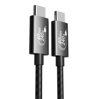 Kabel USB-C / USB-C - podpora Thunderbolt - 40Gbps - 240W PD - 200cm - tkanička - černý (1)
