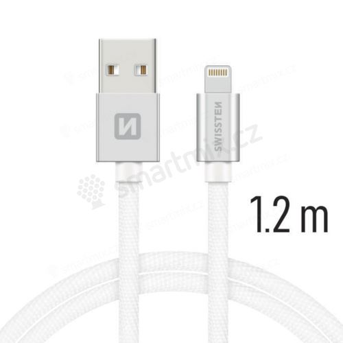 Synchronizační a nabíjecí kabel SWISSTEN - MFi Lightning pro Apple zařízení - tkanička - 1,2m