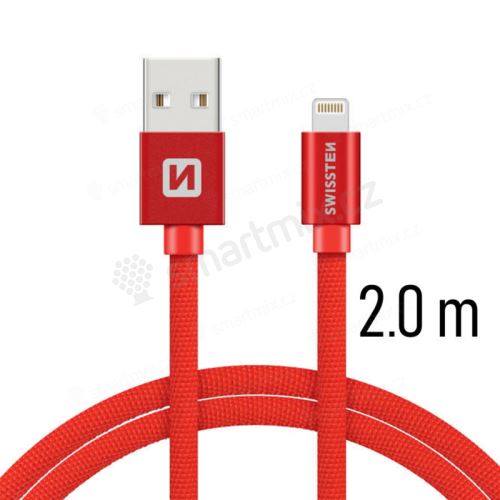 Synchronizační a nabíjecí kabel SWISSTEN - MFi Lightning pro Apple zařízení - tkanička - 2m