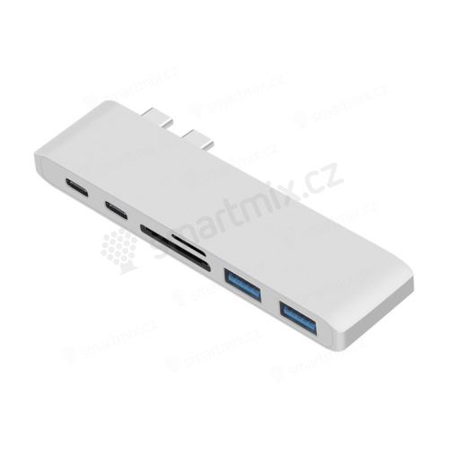 Dokovací stanice / port replikátor / hub pro Apple MacBook Pro - 2x USB-C na 2x USB-C + 2x USB-A + SD