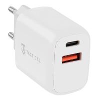 Nabíječka / EU napájecí adaptér TACTICAL - USB-A + USB-C - 20W - bílá Nabíječka / EU napájecí adaptér TACTICAL - USB-A + USB-C - 20W - bílá