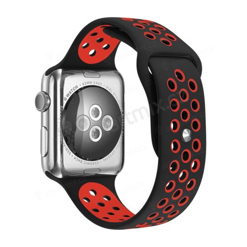 Řemínek pro Apple Watch 44mm Series 4 / 42mm 1 2 3 - silikonový - černý / zelený