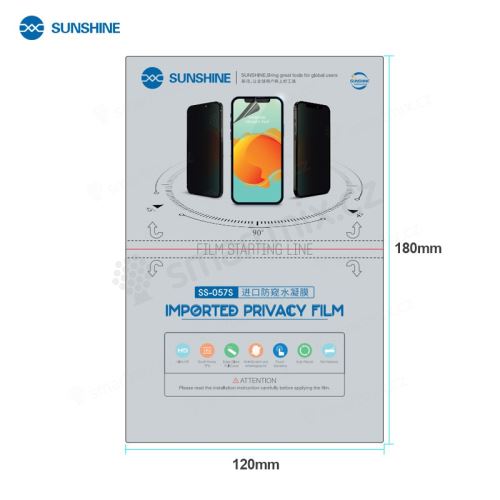 SUNSHINE SS-057S Hydrogelová Privátní Folie pro Smartphony Pack 50 kusů