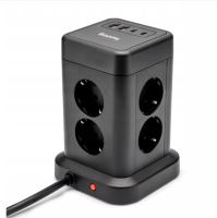 Nabíjecí stanice HUSLOG 15W 8x EU zásuvka + 2x USB-C + 2x USB-A - černá Nabíjecí stanice HUSLOG 15W 8x EU zásuvka + 2x USB-C + 2x USB-A - černá