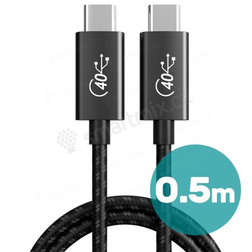 Kabel USB-C / USB-C - podpora Thunderbolt - 40Gbps - 240W PD - 200cm - tkanička - černý