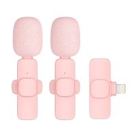 Mikrofon pro Apple iPhone - sada 2 kusů - Lightning - bezdrátové spojení - USB-C nabíjení - růžový