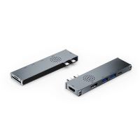 Přepojka / adaptér / rozbočovač - USB-C na 2x USB-A + 2x HDMI + SD / Micro SD + USB-C - stříbrná (2)
