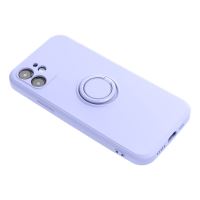 Kryt SILICONE RING pro Apple iPhone 16e / 17e - stojánek / prsten - fialový (2)