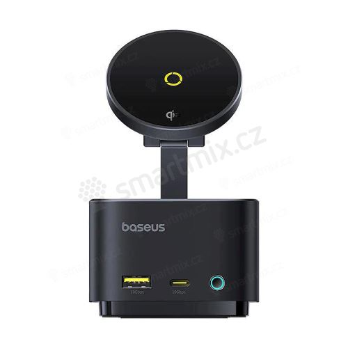 Dokovací stanice 7v1 BASEUS MagPro100W / 15W Qi2 - podp. MagSafe + 2xUSB-C + 2xUSB + HDMI - černá