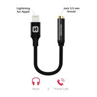 Přepojka / adaptér Lightning SWISSTEN na 3,5mm jack - pro Apple iPhone - 15 cm